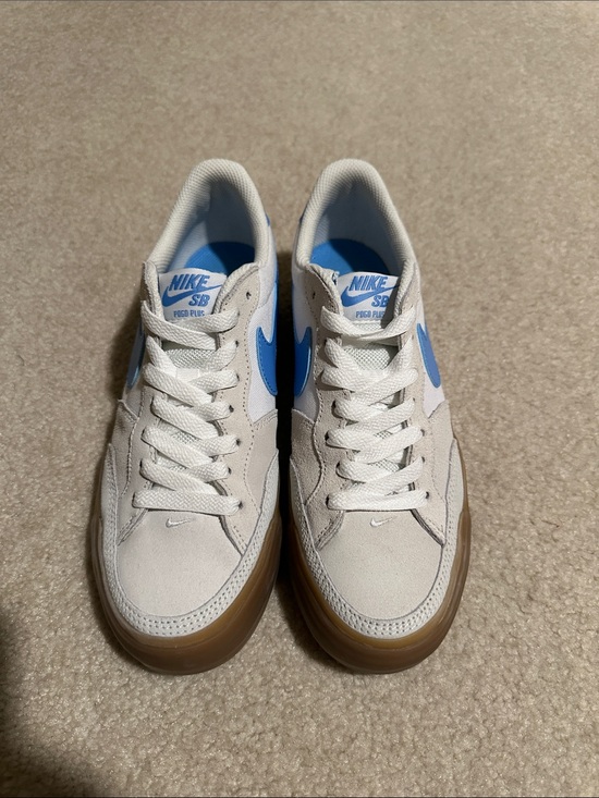 Nike Shoes - Nike White and Blue Sneakers with Gum Sole